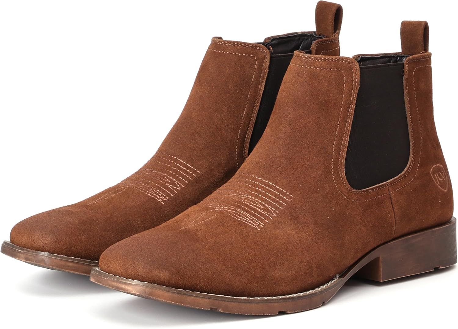 

Мужские ботинки Chelsea IUV из натуральной замши коровьей кожи, западного стиля, на щиколотку, повседневные, слипоны, коричневый