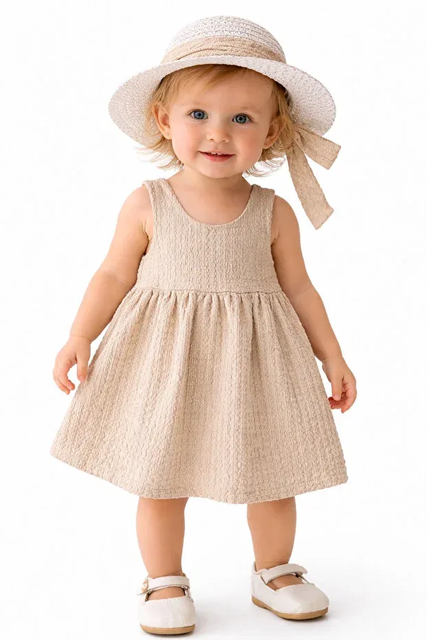 Детское платье для девочек хлопковое Chicsy Baby, Beige