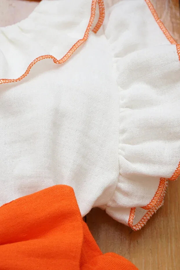 Детское муслиновое платье для девочек с длинным рукавом Gumbuloy, Orange — фото 4