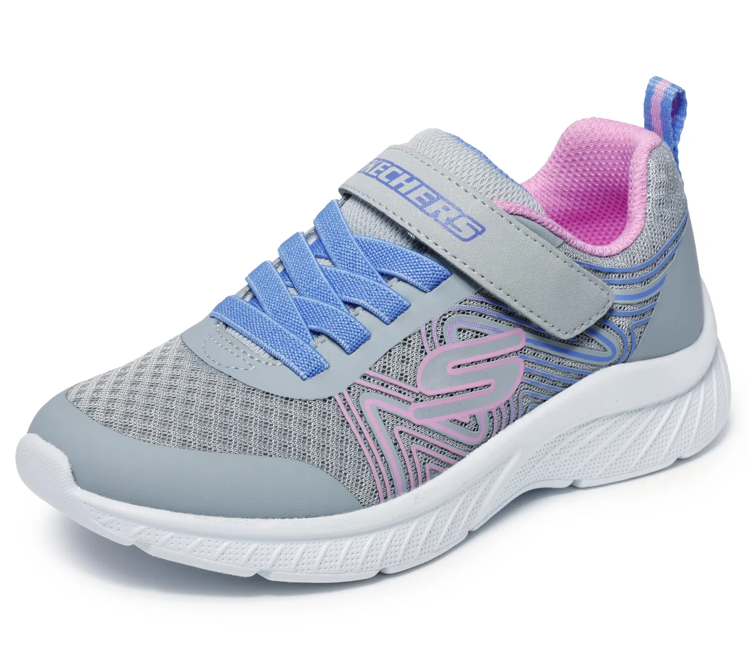 Детские кроссовки с принтом Skechers Microspec Plus - Sprint Speed Trainers, Grey