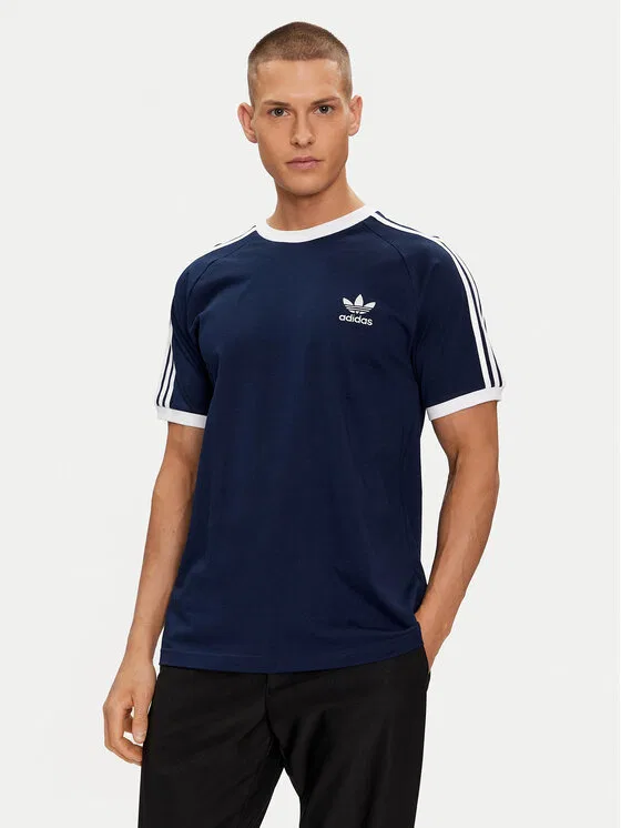 Футболка slim fit Adicolor Classics 3-Stripes T-Shirt Adidas, синий