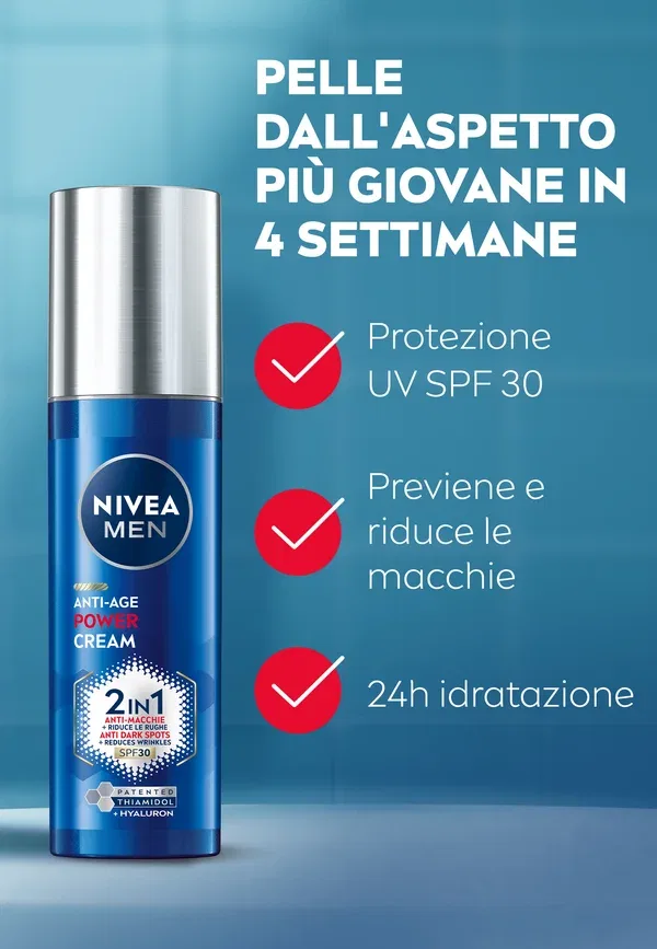Набор для ухода с сывороткой и кремом Luminous Anti-age Power Set Nivea Men, transparent 80 мл, прозрачный — фото 3