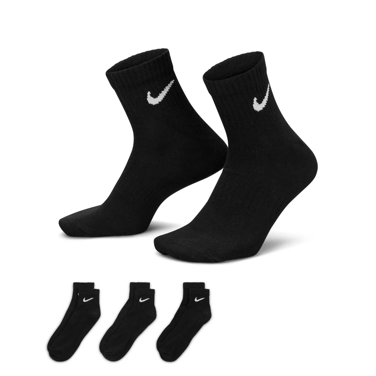 Мужские носки с технологией Dri-FIT Nike Everyday Lightweight Ankle Sneaker Quarter Socken, Цвет: Schwarz — фото 3
