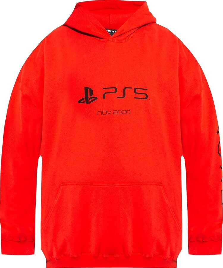 

Худи Balenciaga Playstation Boxy Hoodie 'Vermillon/Black', красный