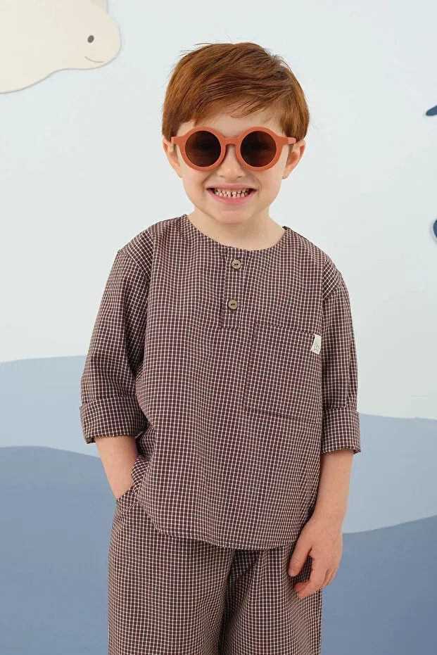 Детская рубашка для мальчиков с длинным рукавом Mioma Kids, Brown