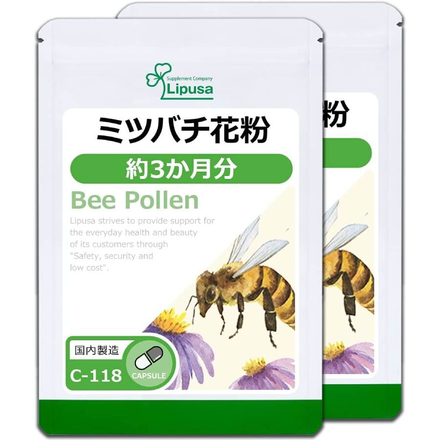 

Пчелиная пыльца Lipusa Bee Pollen C-118 300 мг, 2 упаковки, 90 капсул