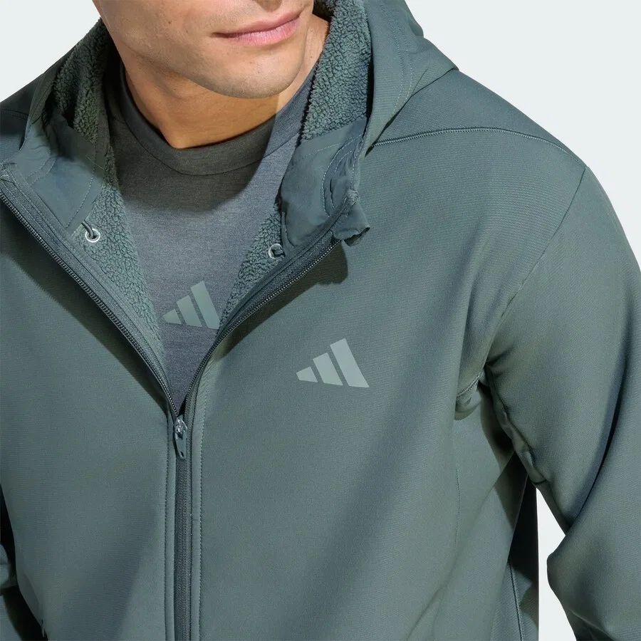 Спортивная куртка ADIDAS PERFORMANCE 'D4T' темно-зеленого цвета — фото 4