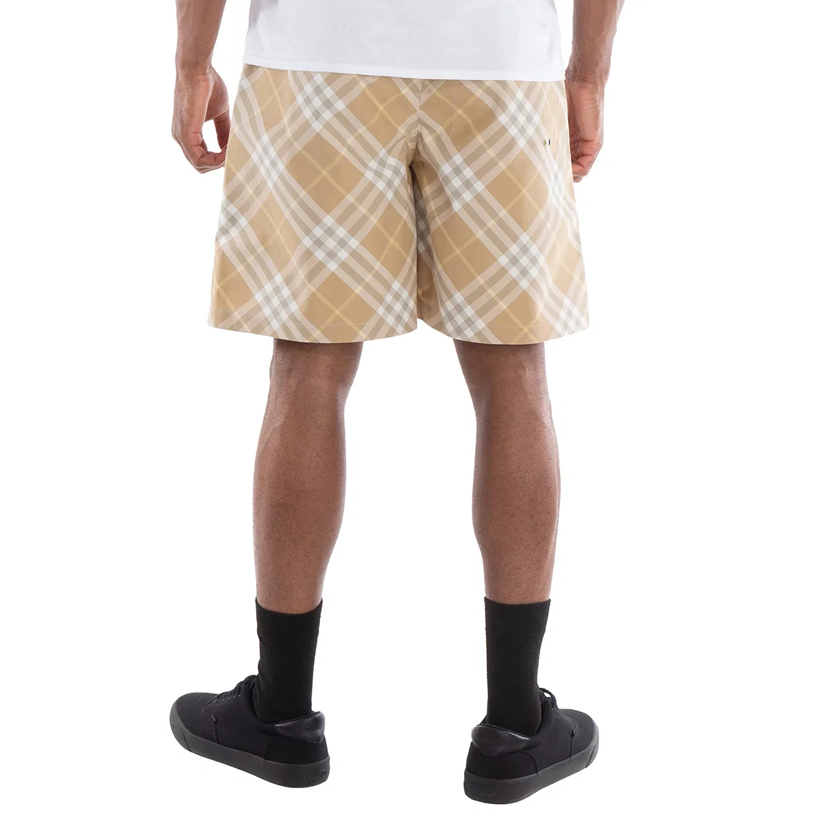 Шорты с принтом в клетку Check Pattern Belted Waist Burberry, Flax Ip Check — фото 4