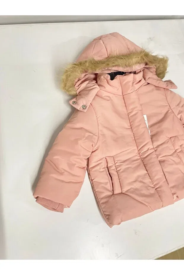 Детское зимнее пальто для девочек с капюшоном Rbgstore, Pink — фото 2