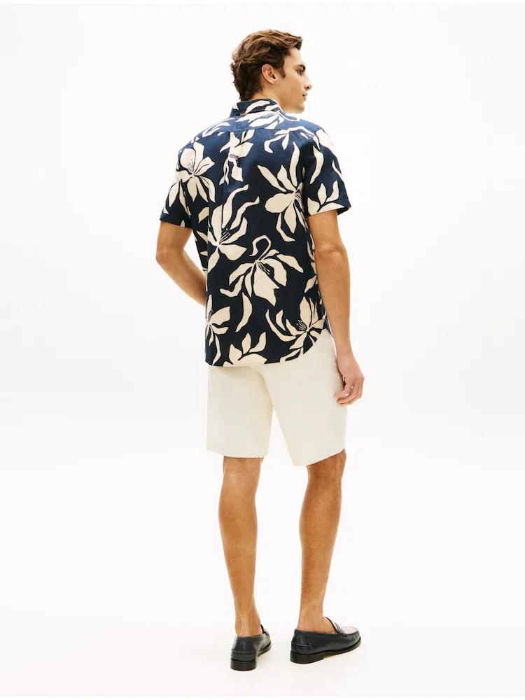 Рубашка с цветочным принтом Regular Fit TOMMY HILFIGER, Navy — фото 3