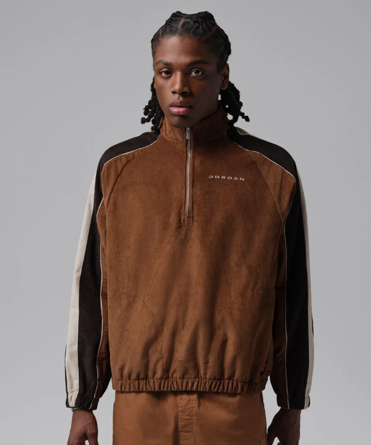 Мужской свитшот с длинным рукавомиз вельвета Jordan Flight Cord Half Zip NIKE, Brown
