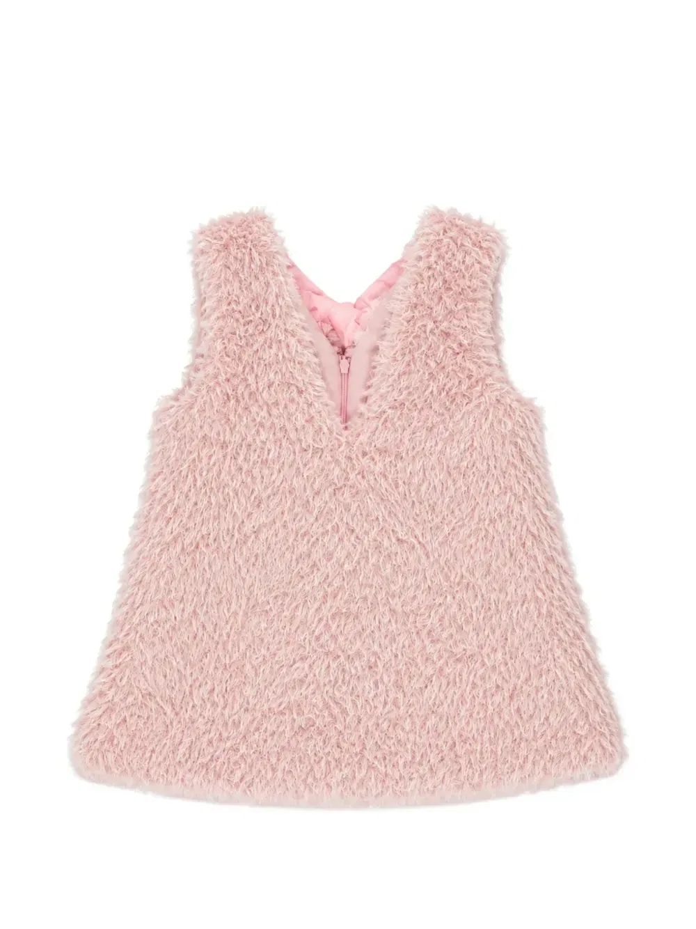 Платье из искусственного меха с бантом Miss Grant Kids, розовый — фото 2
