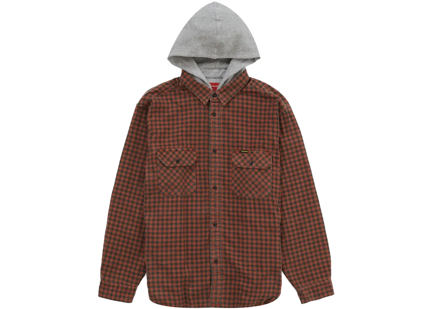 Мужская фланелевая рубашка с капюшоном в клетку хундстуз Shirt Supreme, Red