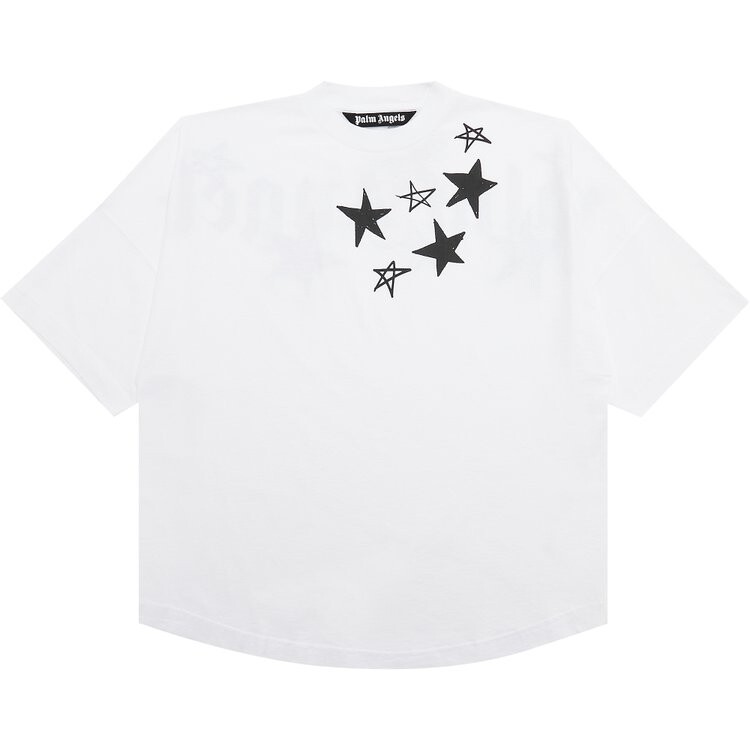 

Футболка Palm Angels Shooting Stars Overlogo Tee 'White/Black', белый