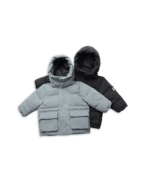 Детское пальто для девочек с капюшоном Benji Puffer Jacket 7Am Enfant, Smokey — фото 4