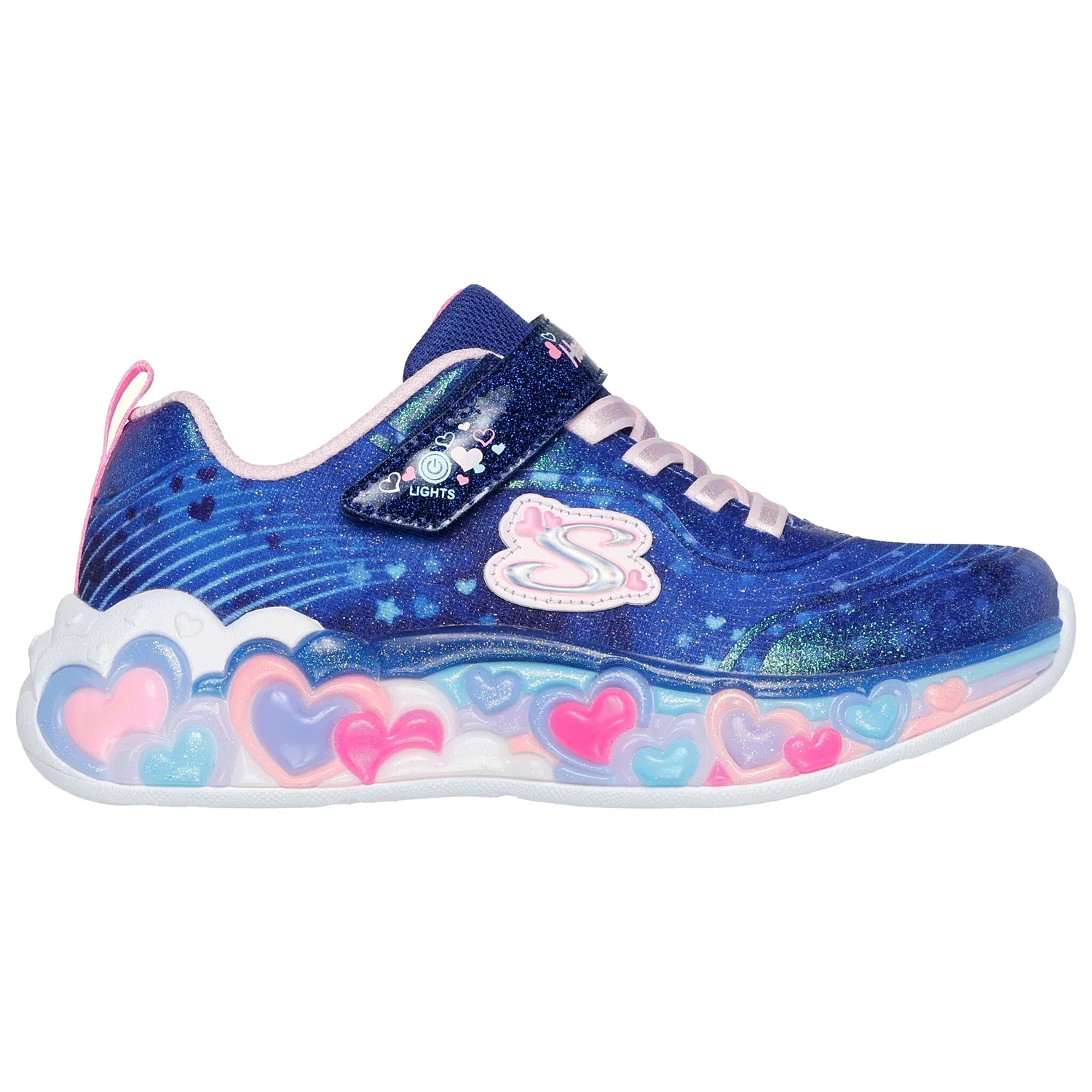 Детские кроссовки с подсветкой Skechers Eternal Heart Lights, Navy-Multi — фото 4