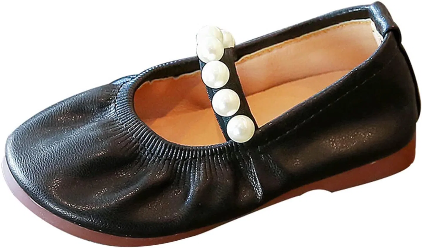 Детские балетки для девочек с жемчугом Valentine Slippers, Black