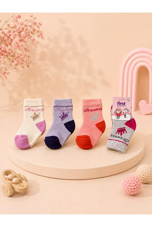 Детские хлопковые носки для новорожденных Princess First Socks, Multicolor
