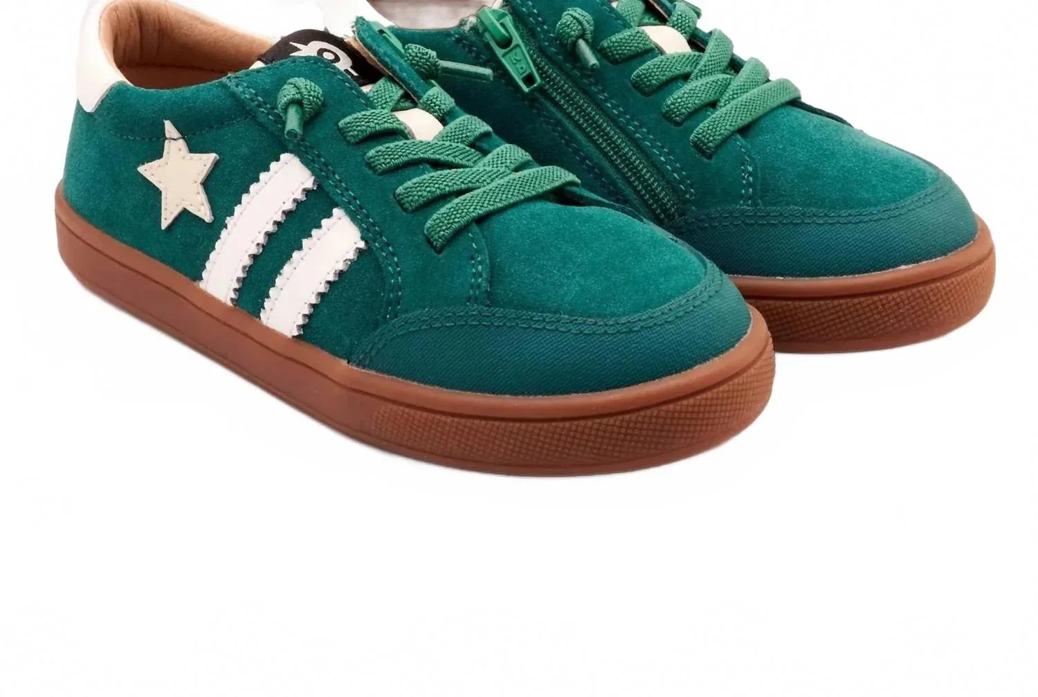Детские кроссовки для мальчиков на шнурках Wos Runner Old Soles, Emerald Suede — фото 2