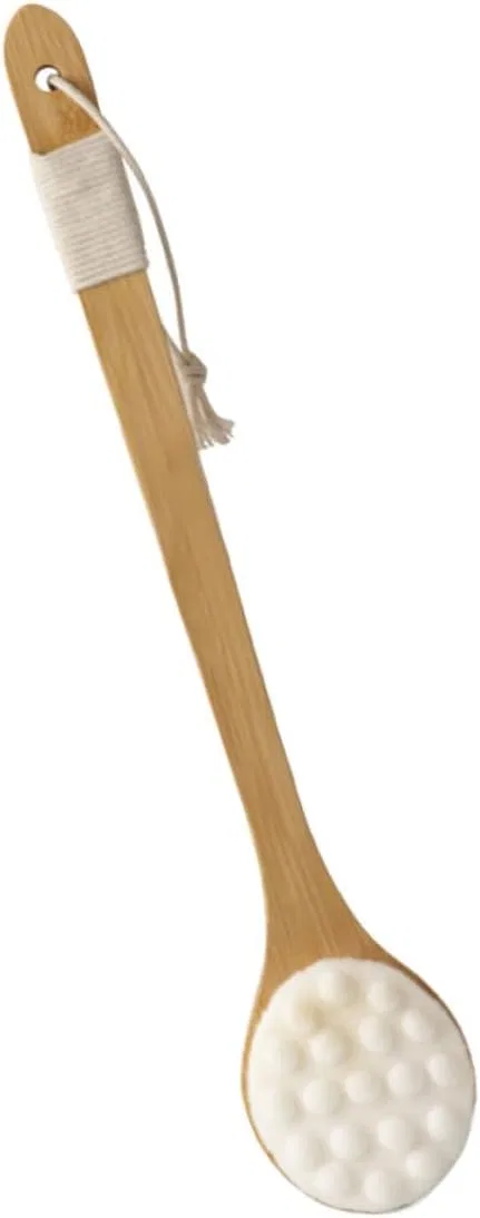 Щетка для тела с длинной ручкой, Gogogmee, 39,5x6,5x4 см, Белый