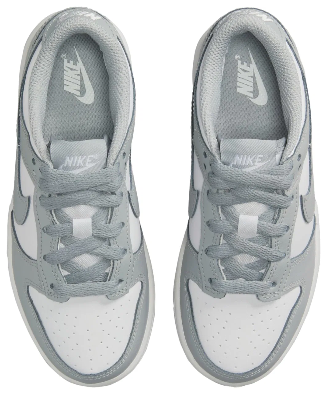 Кроссовки для мальчиков Dunk Low Nike, цвет White/White/Light Smoke Grey — фото 4