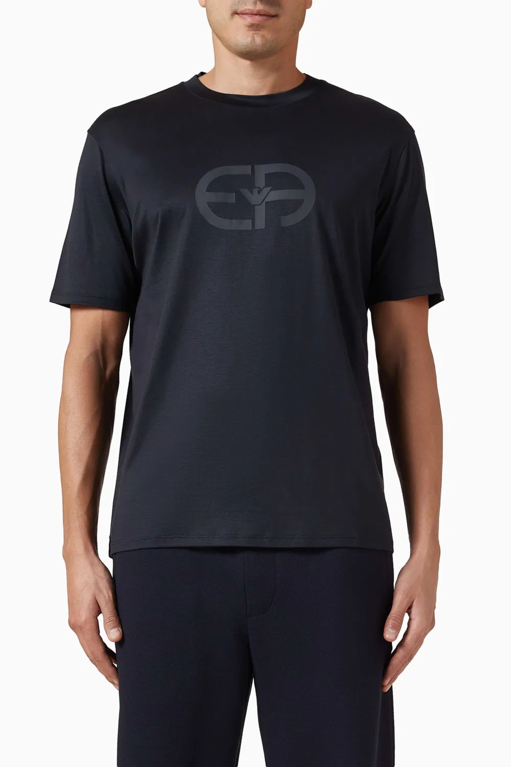 Футболка с коротким рукавом с принтом Recreate Logo Emporio Armani, синий