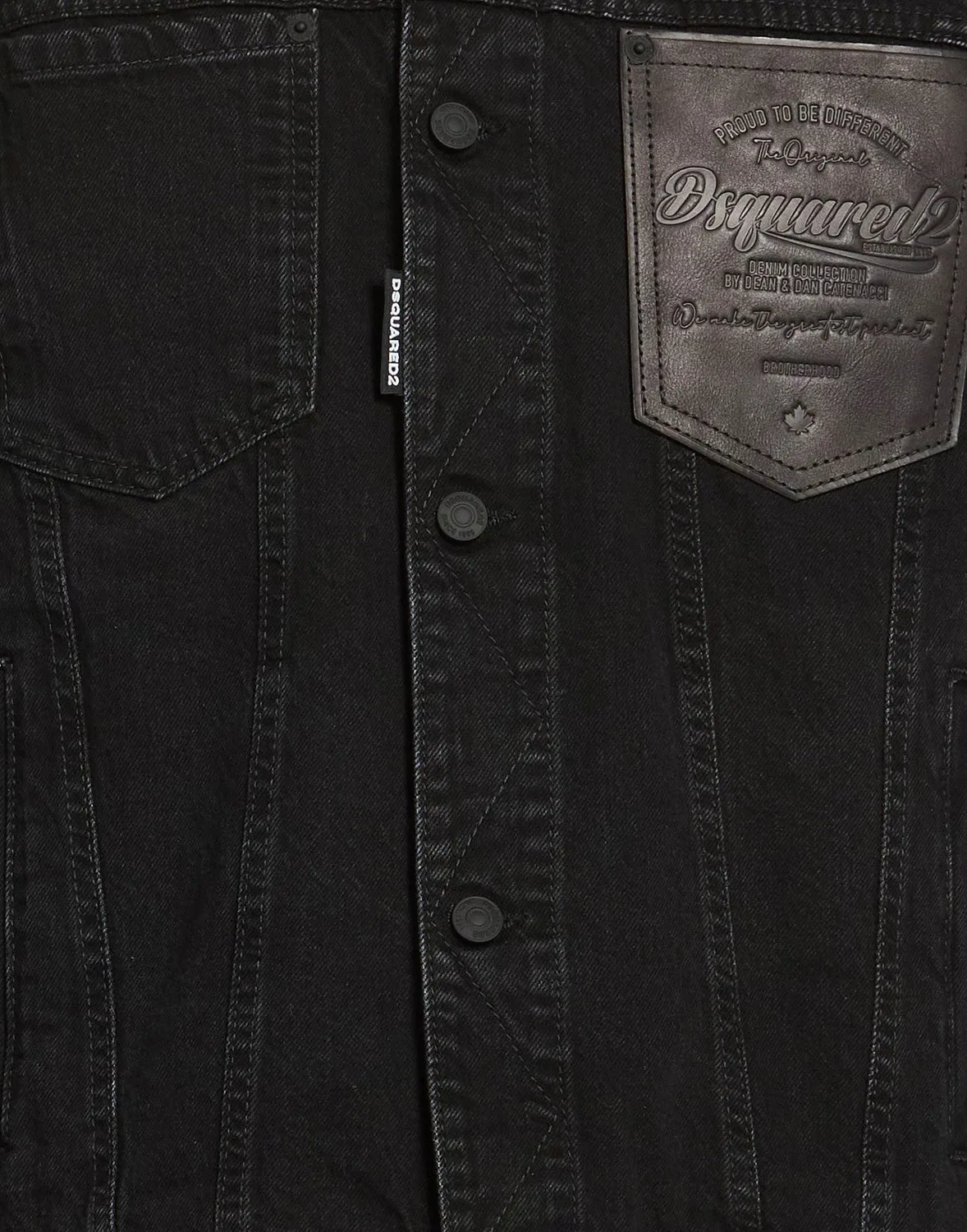 Мужская джинсовая куртка с принтом Dsquared2, черный — фото 4