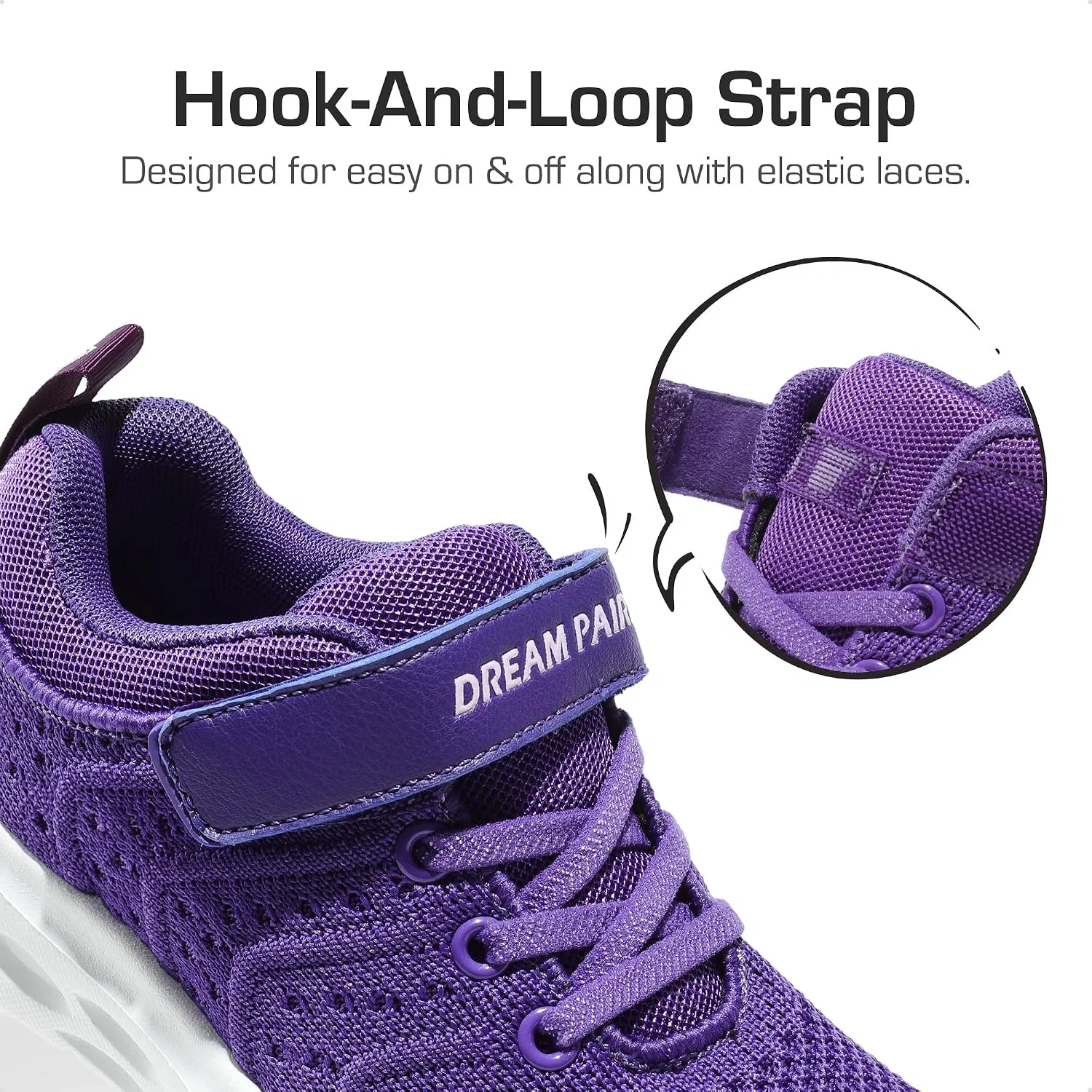 Детские кроссовки для девочек легкие DREAM PAIRS, Purple — фото 3