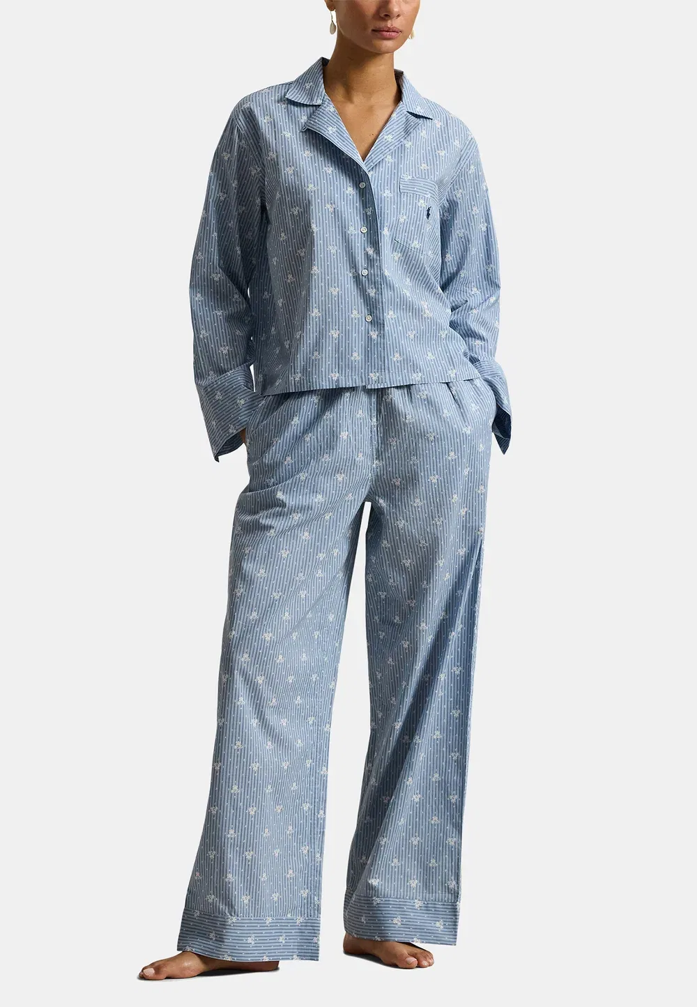 Комплект для сна из вуали с цветочным принтом - пижамный комплект Polo Ralph Lauren, Vintage Floral Stripe