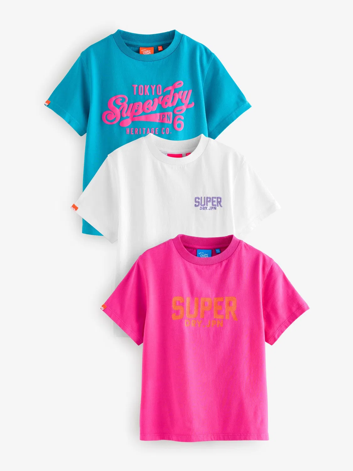 Комплект из 3 футболок, хлопок Superdry, розовый