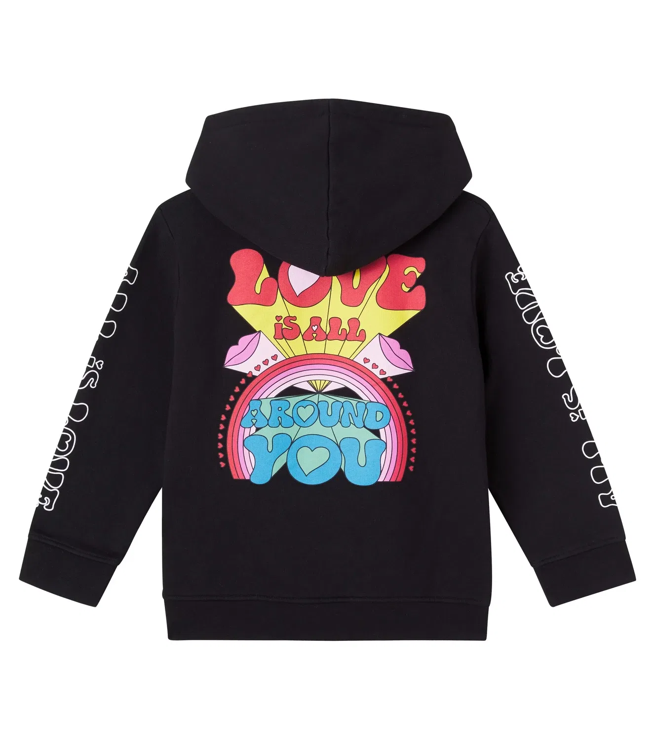 Худи хлопковое с капюшоном Stella Mccartney Kids, черный — фото 3