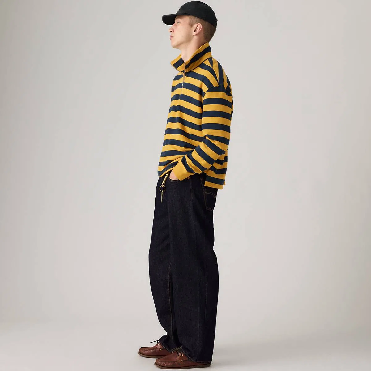Толстовка Cameron с застежкой-молнией на четверть длины Levi's, Pollard Stripe Navy Blazer - Blue — фото 2