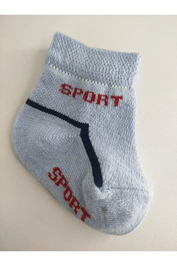 Детские носки для новорожденных с рисунком Akface, White Blue Cream — фото 4