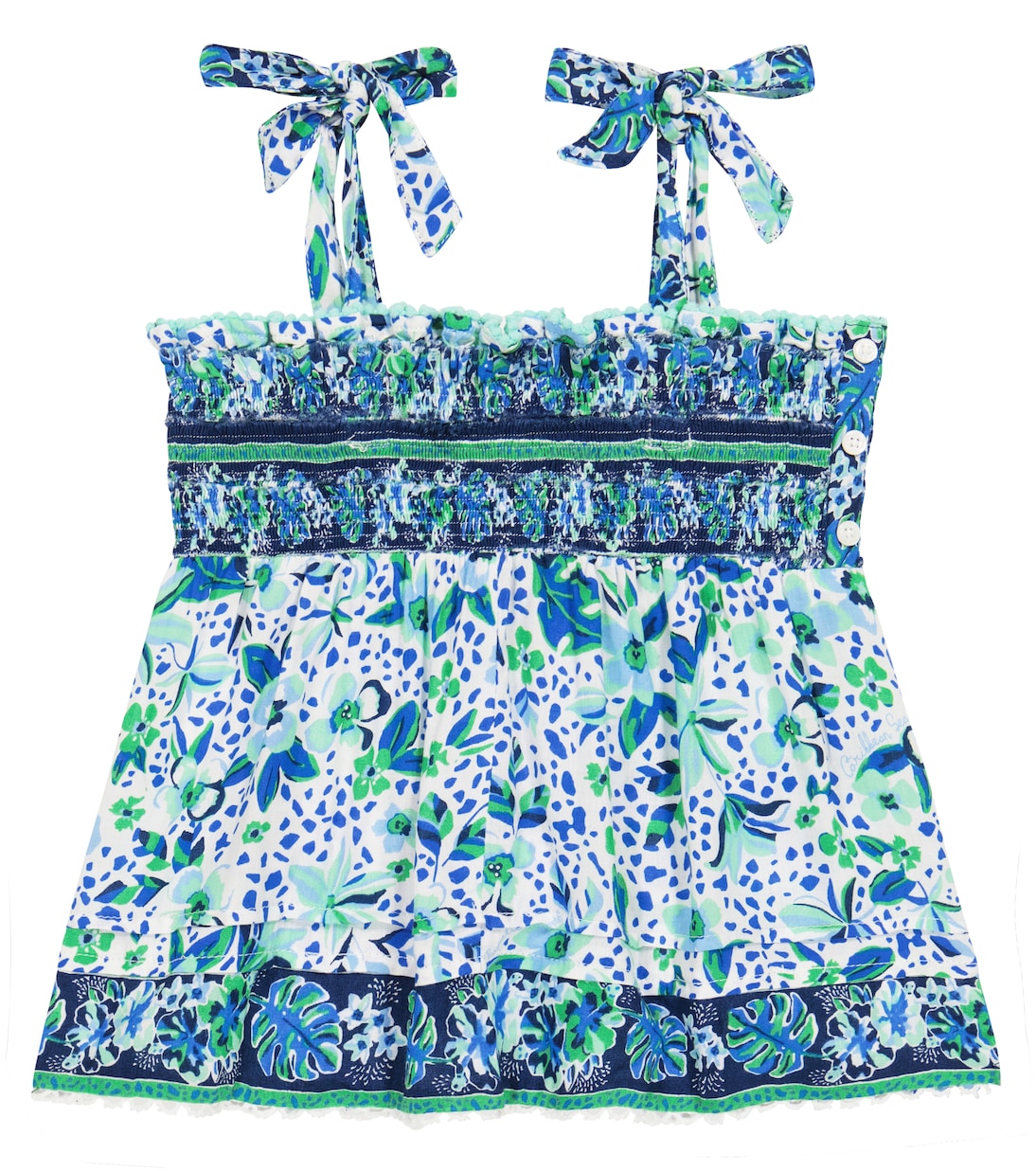 

Топ с цветочным принтом Синди Poupette St Barth Kids, Blue Monaco