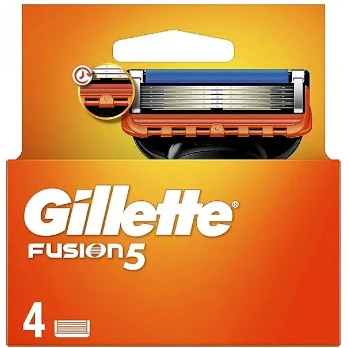 Сменные кассеты для бритвы Gillette Fusion5, 4 шт. Gillette, Silver — фото 2