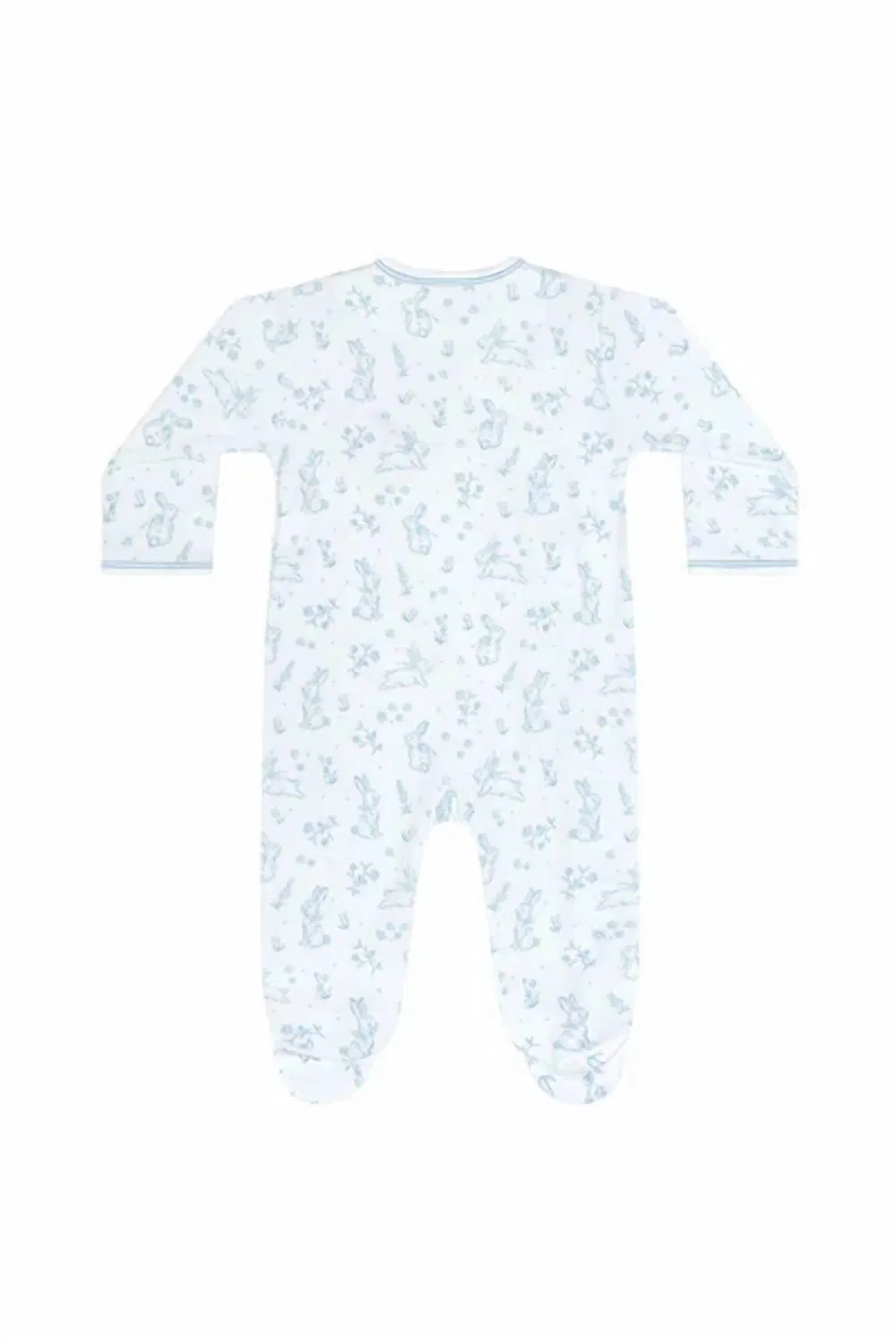 Детский комбинезон-боди для мальчиков с застежкой-крестовиной Bunny Toile Nella Pima, синий — фото 2