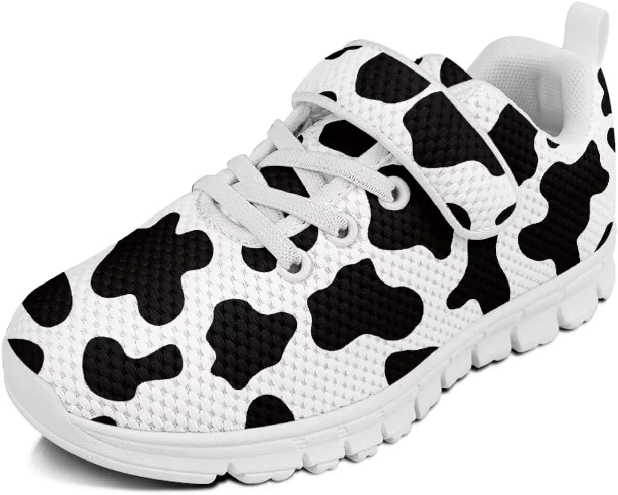 Детские кроссовки с принтом коровы Howilath, Black White Cow