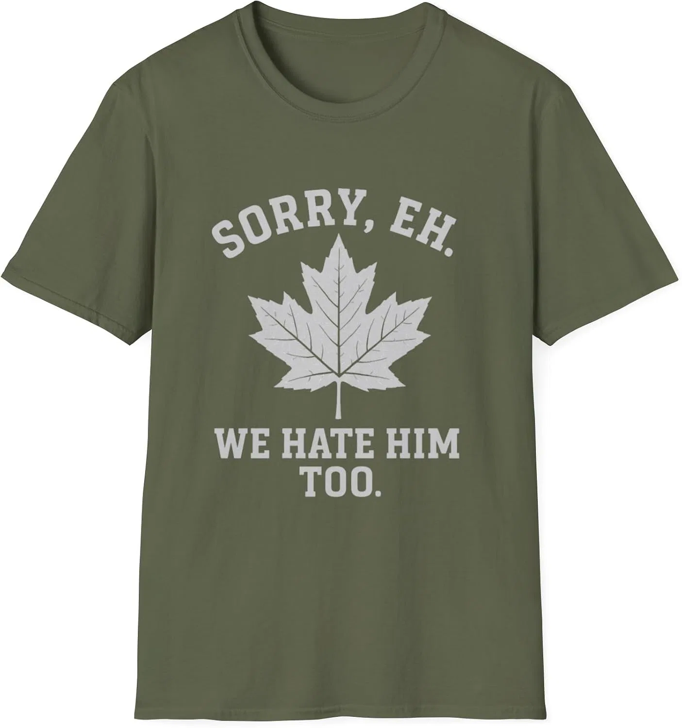 Женская футболка с принтом Funny Canadian, хаки