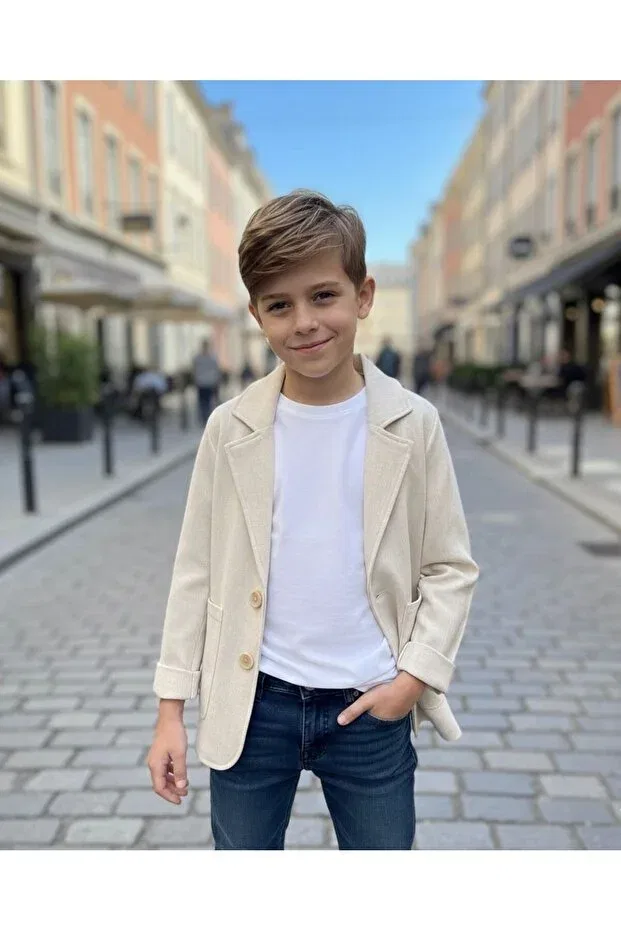 Детский пиджак для мальчиков льняной Stylish / Night Star Gogo Kids, Nude Color