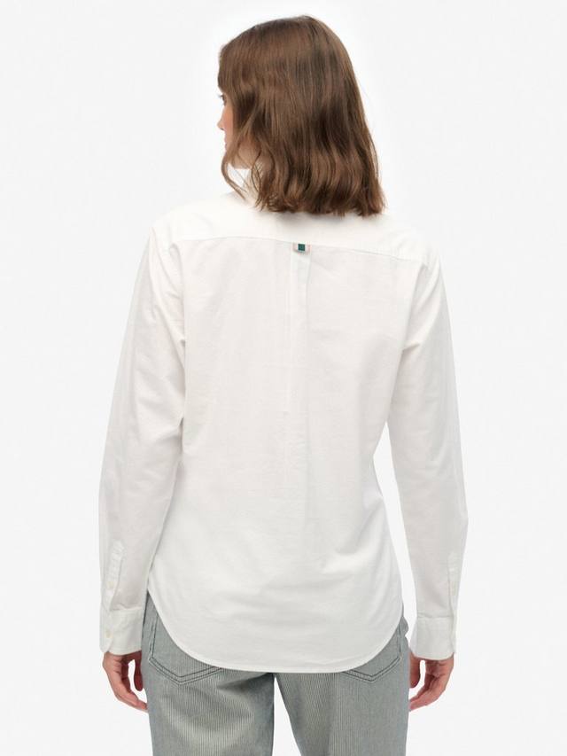 Стройная оксфордская рубашка с длинными рукавами на пуговицах Superdry, White — фото 2