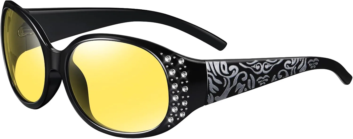 

Женские очки ночного видения HAOLOTA с антибликовым поляризованным покрытием, облегающие, для защиты от УФ-излучения в ночное время, Nv01 Black/Night Vision