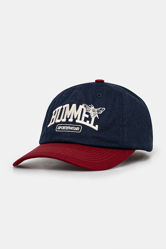 

Хлопковая кепка с козырьком Hummel, темно-синий