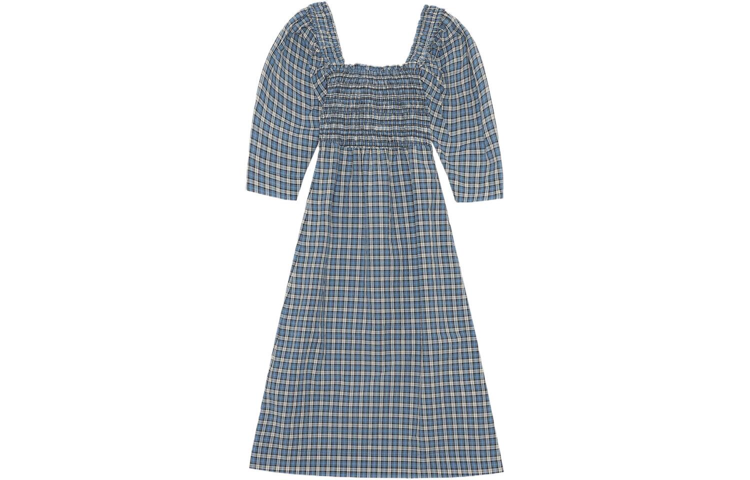 

Женское платье с длинными рукавами синее GANNI