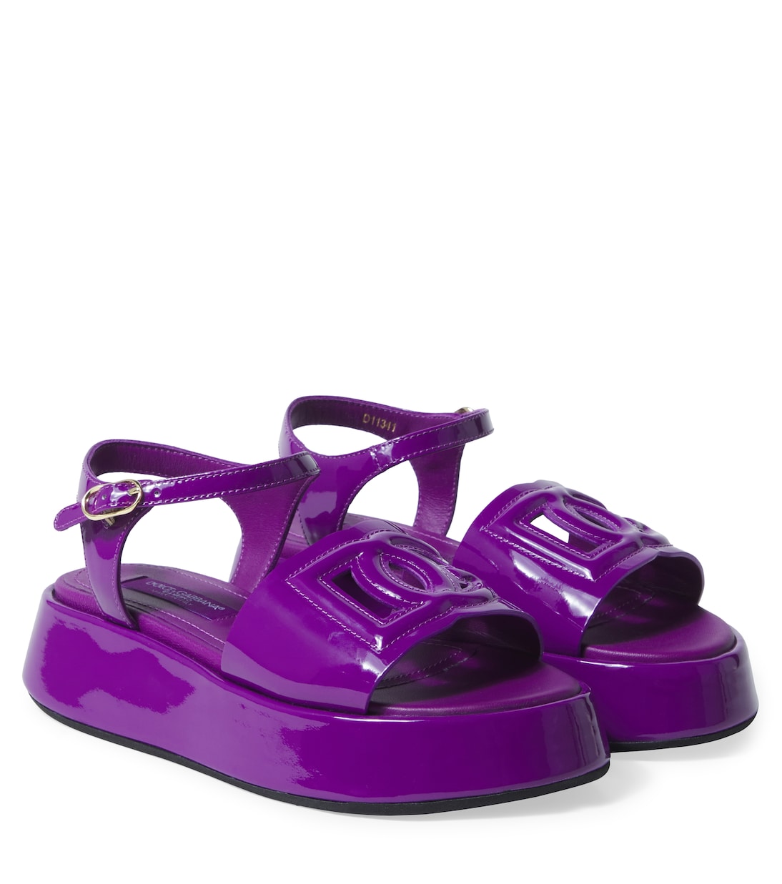 

DG лаковые сандалии на платформе Dolce&Gabbana Kids, Viola Brillante 1