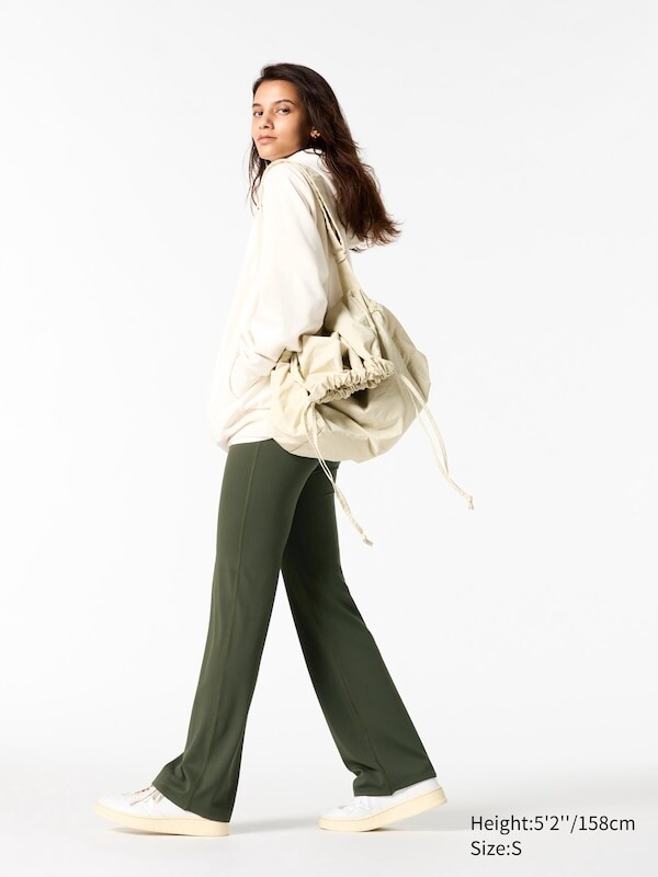 

Леггинсы с защитой от ультрафиолета ultra stretch airism расклешенные Uniqlo, зеленый
