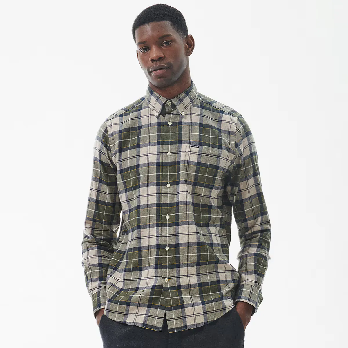 

Мужская рубашка с длинным рукавом Barbour, зеленый