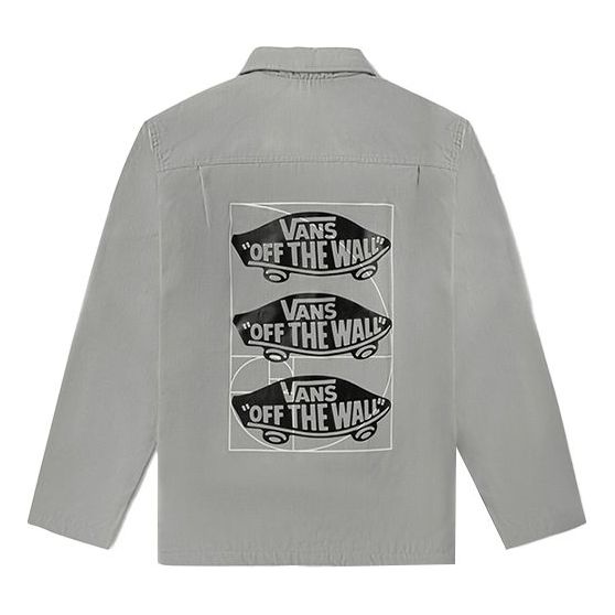 

Куртка men's series skateboard logo printing sports jacket gray Vans, серый