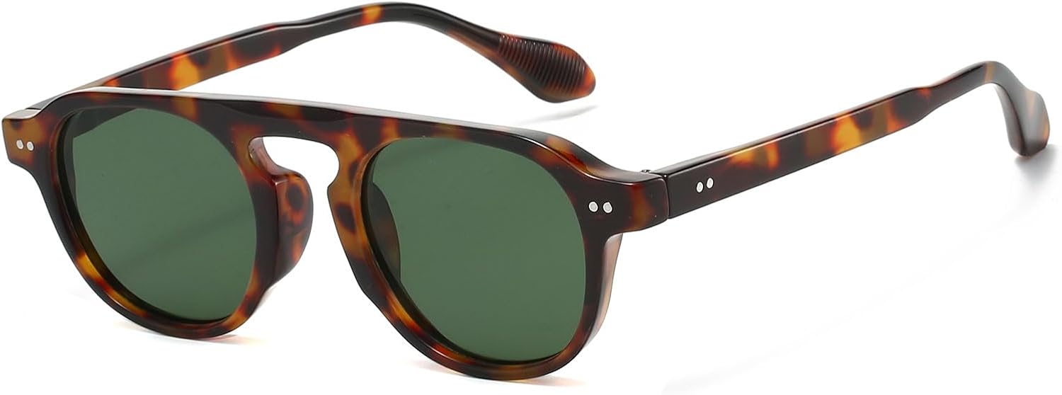 

Солнцезащитные очки YAMEIZE Retro Small Round для женщин и мужчин — классический стиль, винтажные круглые очки с защитой от УФ-излучения UV400 для использования на открытом воздухе, Leopard Green