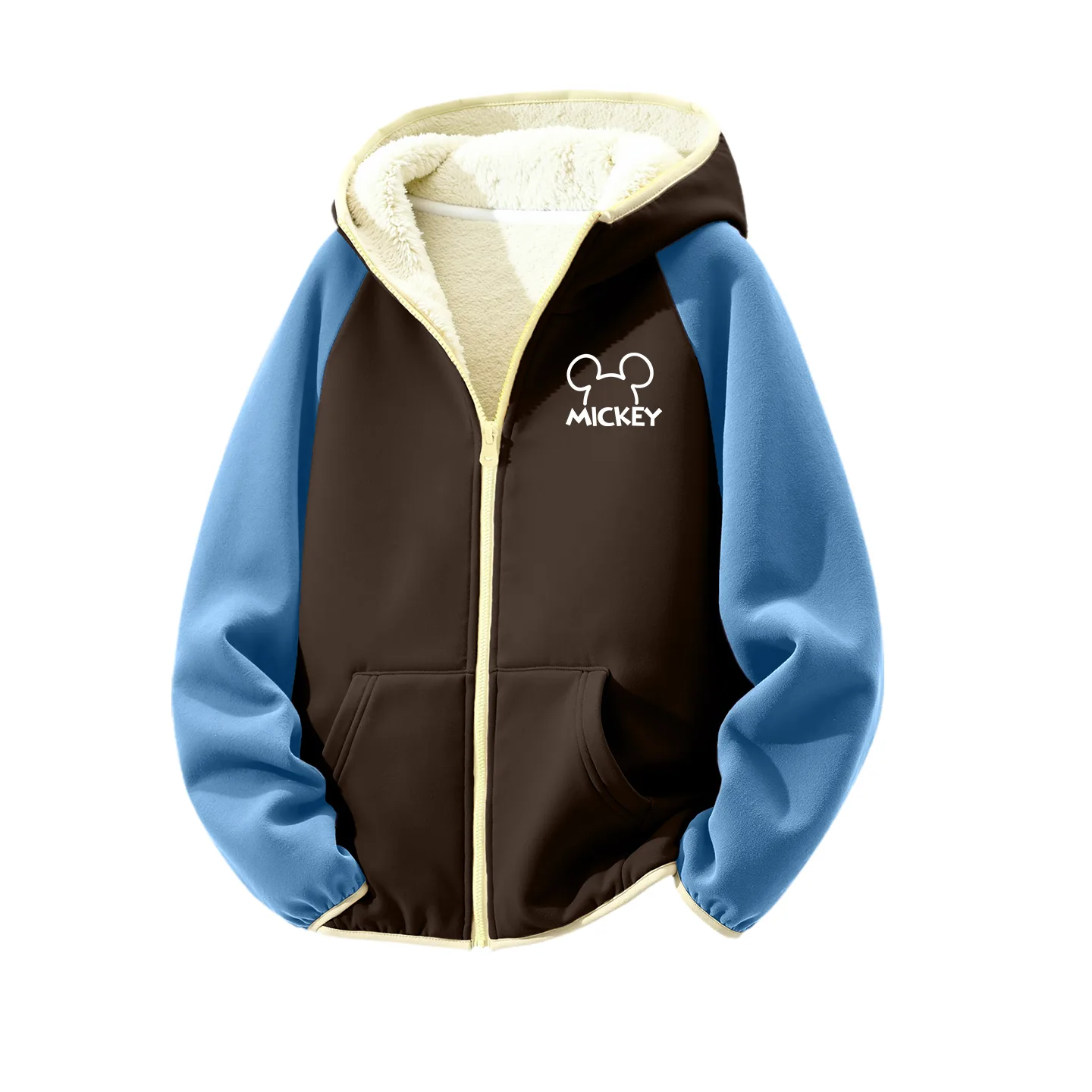 Детская флисовая толстовка с круглым вырезом Disney, [Thickened and Fleece-Lined]Di Line K Blue Coffee
