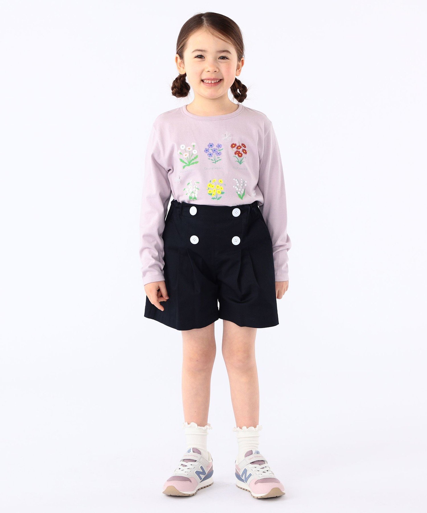 Детская футболка с длинным рукавом "Цветочная книга": 100~130 см SHIPS KIDS, Light Pink — фото 4